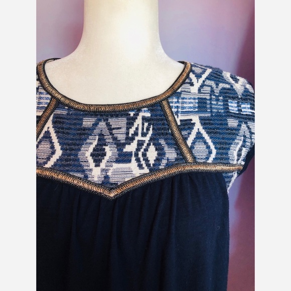 W5 Anthropologie Ikat Jacquard Top - Picture 2 of 11
